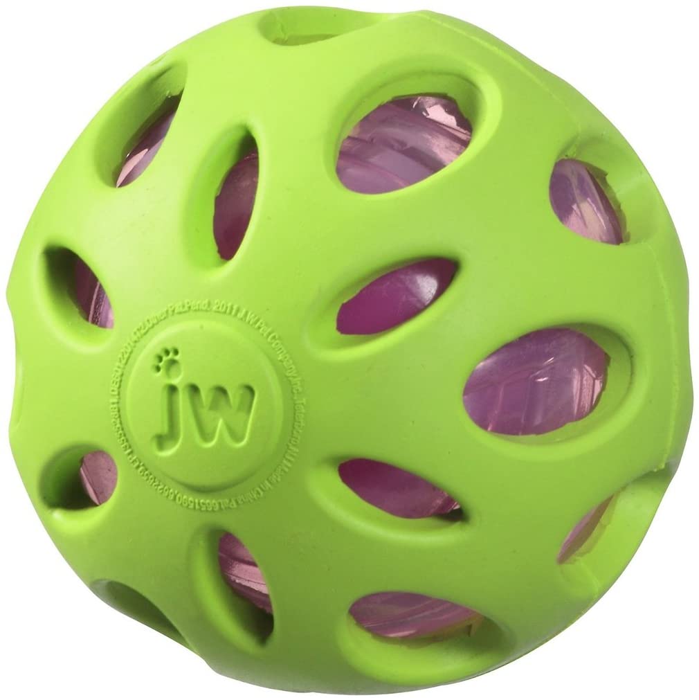 Petmate JW Crackle Heads Crackle Ball Dog Toy-M