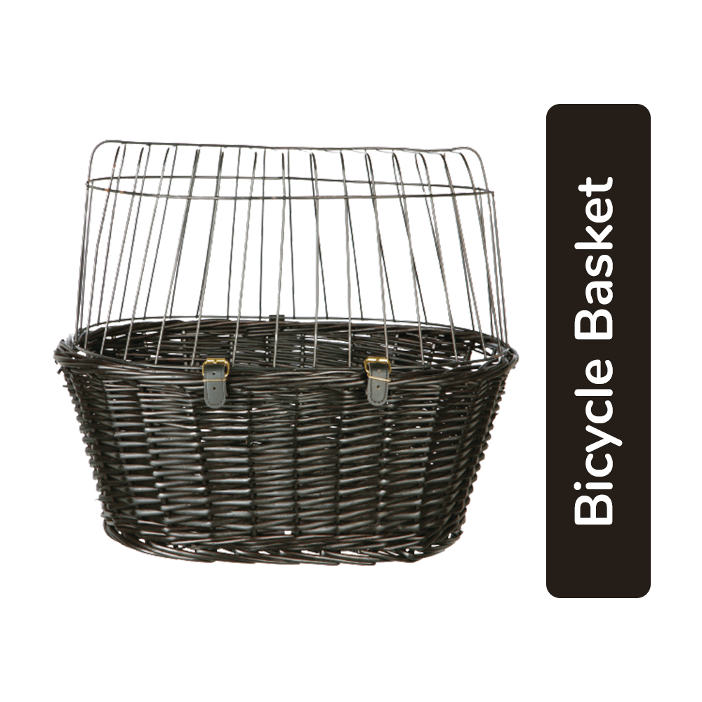 Trixie Front Bicycle Basket Willow - Black (50 Ã— 41 Ã— 35 cm) For Dog Up To 8 kg