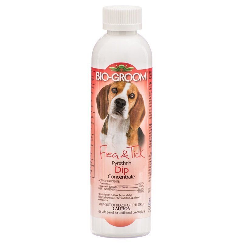 Bio Groom Dog Shampoo Flea & Tick  Pyrethrin Dip Concentrate - 236 ml