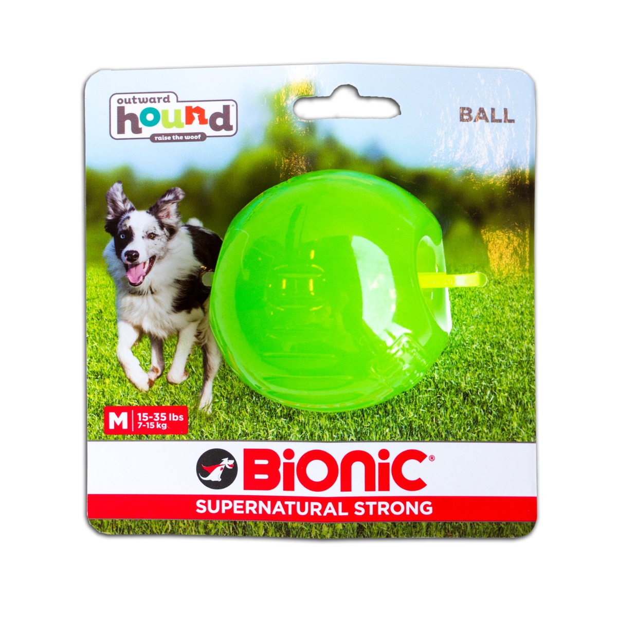 Outward Hound Bionic Opaque Ball Dog Toy Green - Medium