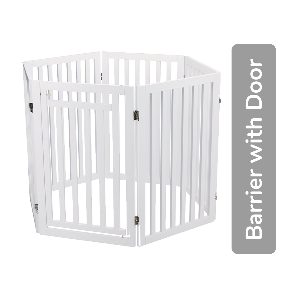 Trixie Dog Barrier With Door 4-parts - White (60â€“160 Ã— 81 cm)