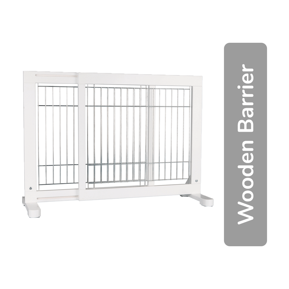 Trixie Wooden Dog Barrier- 65-108X61 cm White