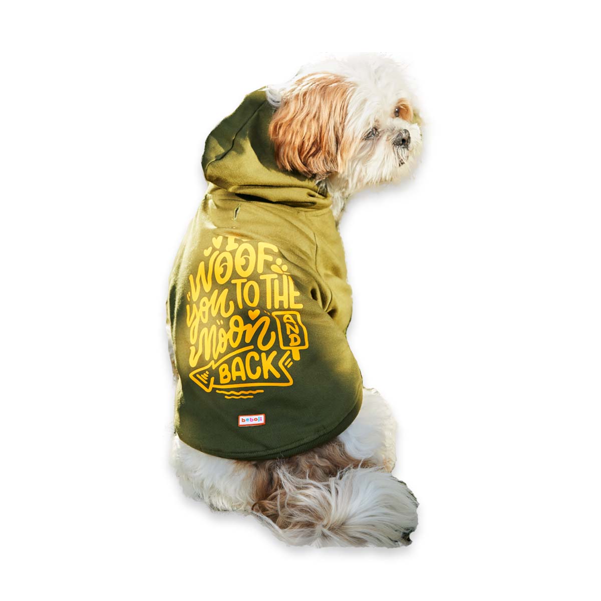 beboji Olive Sweatshirt with Hoodie for Dogs - 3XL