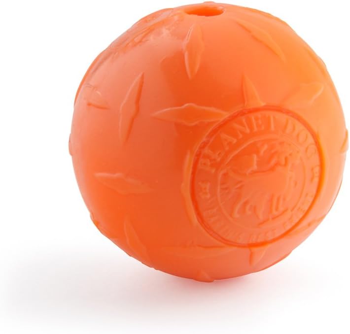 Outward Hound Orbee-Tuff Diamond Plate Ball, Orange Small- 3 Inch