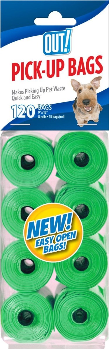 Out Pet Care Green Colored Waste Pick-Up Bags - 120 Bags