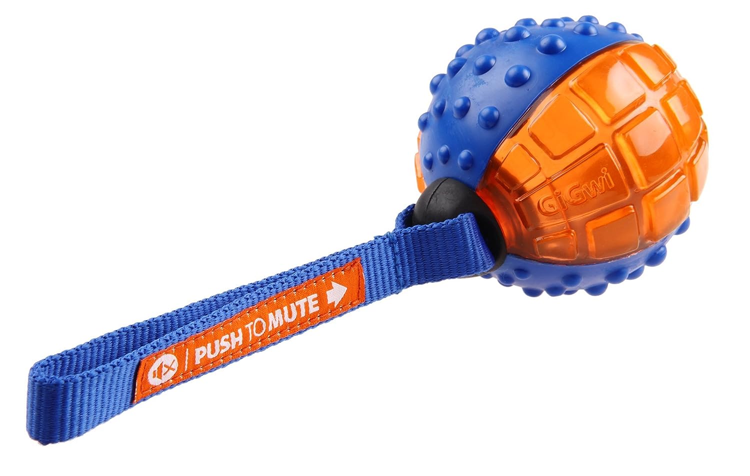 GiGwi Push To Mute Regular Ball Orange Dog Toy