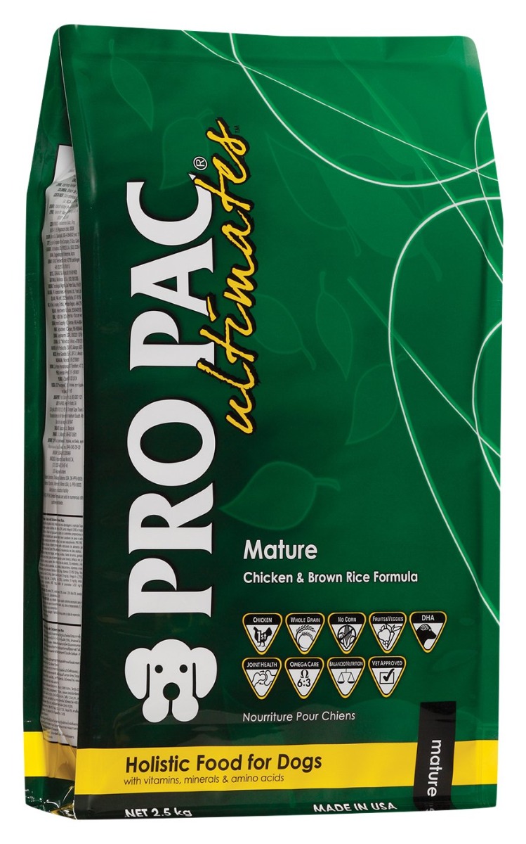 PRO PAC Ultimates Mature Chicken & Brown Rice Formula Dry Dog Food, 2.5-kg