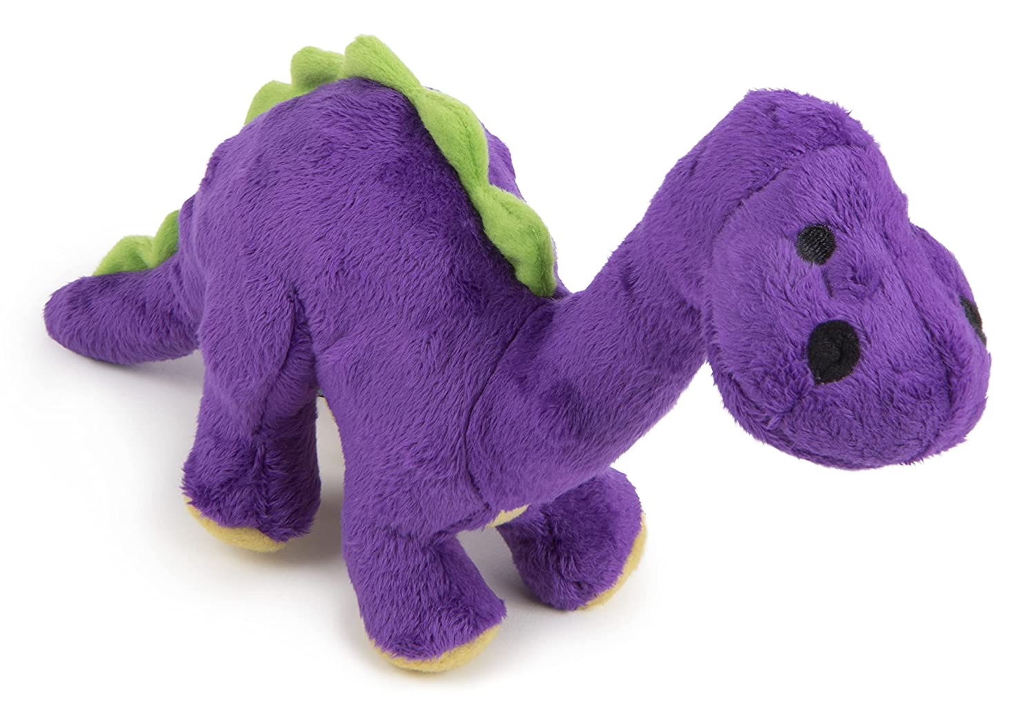 GoDog Dinos Bruto Durable Plush Squeaker Dog Toy Purple - Small