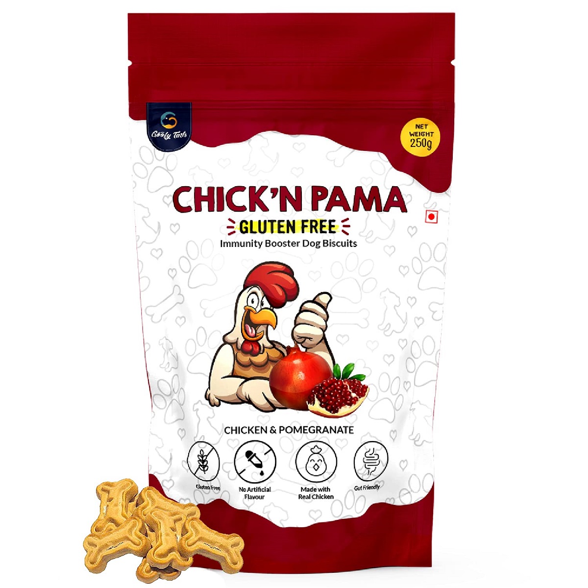 Goofy Tails Grain & Gluten-Free Chickâ€™N Pama Chicken Biscuits for Dogs & Puppies - 250 gm - not to be enabled