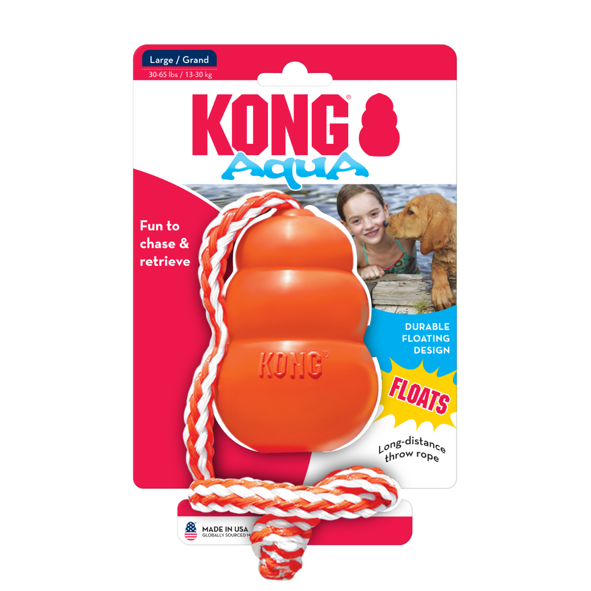 Kong Large Aqua Dog Toy - Orange