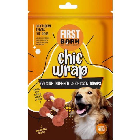 First Bark Chicken Wrap Calcium Dumbell Chicken Wraps -70 Gm