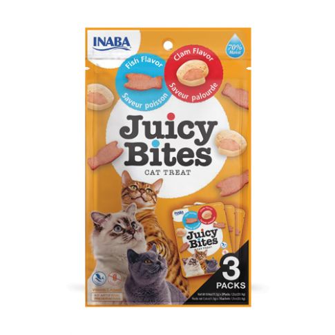 Inaba Juicy Bites Fish n Clam Flavor Cat Treat - 33.9 gm