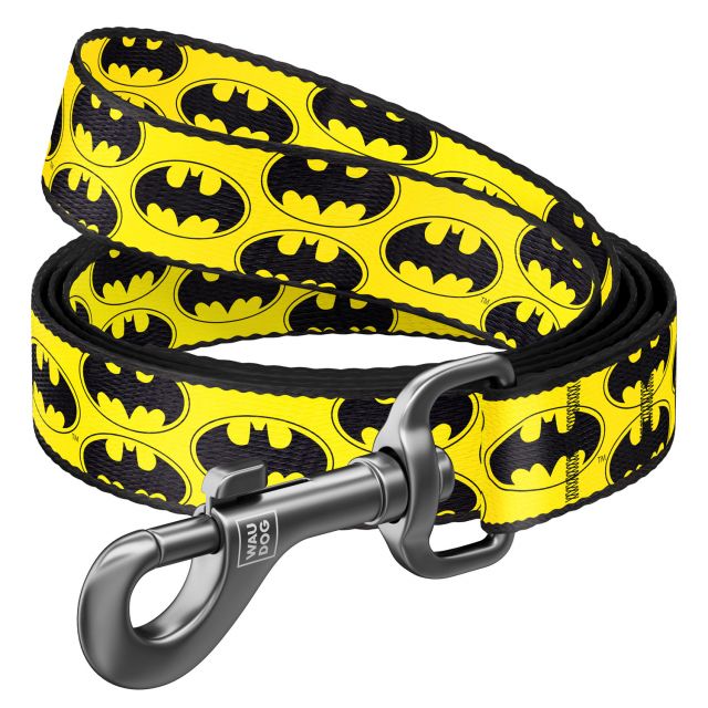 Waudog Batman Logo Nylon Dog Leash (20 mm) Medium -122 cm