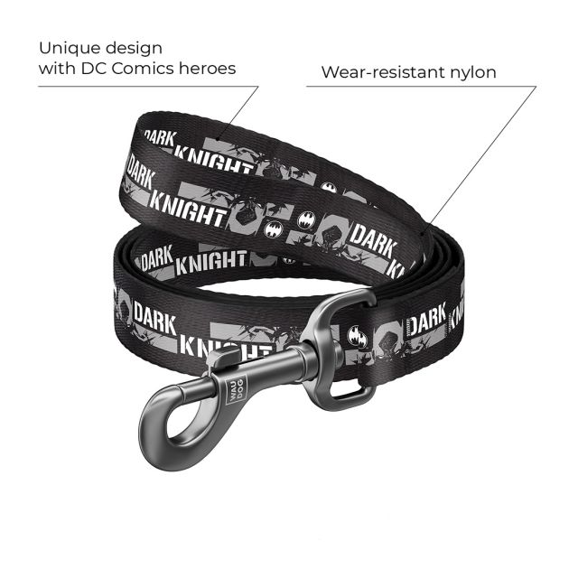 Waudog Dark Knight Design Nylon Dog Leash (20 mm) Large - 122 cm