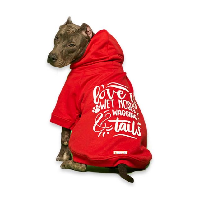 beboji Red Sweatshirt with Hoodie for Dogs - XL
