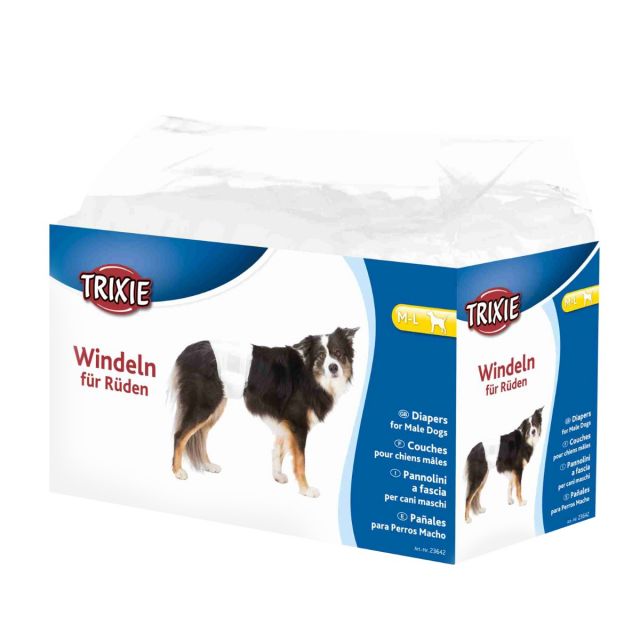 Trixie Disposable Diapers for Male Dog M-L (40-60cm) - 12 Diapers