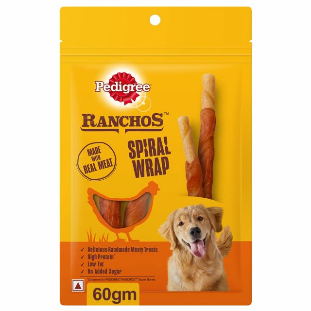 Pedigree Ranchos Spiral Wrap Chicken N Smoky Lamb Dog Treat - 60gm