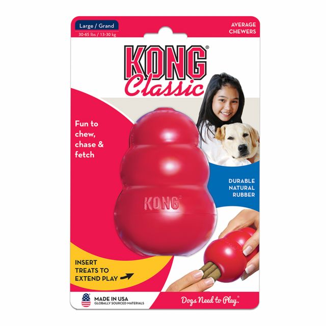 KONG Classic Interactive Chew Dog Toy Red - L