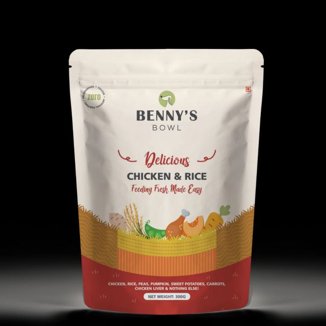 6 Benny'S Bowl Fresh Dog Food - Chicken & Rice - 300 gm