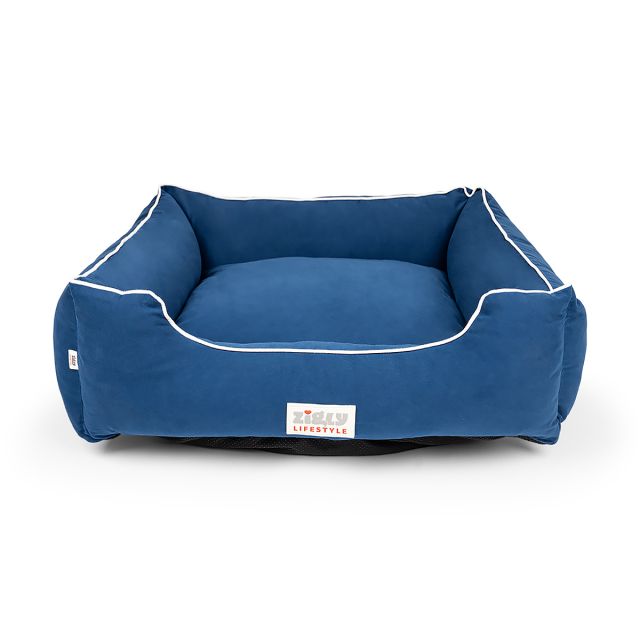 Zl Ultra Soft Navy Lounger Bed For Dogs-S