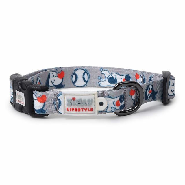 Zigly Doodle Dog Collar - Blue-S