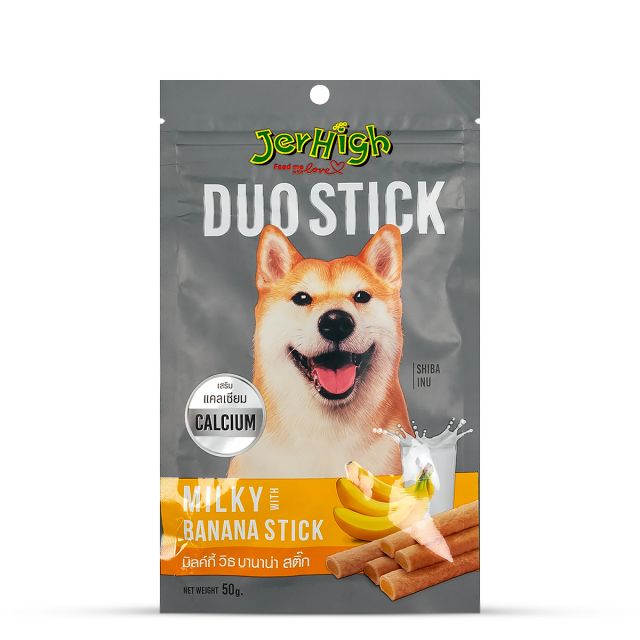 JerHigh Milky Banana Stick Dog Meaty Treat - 50 gm