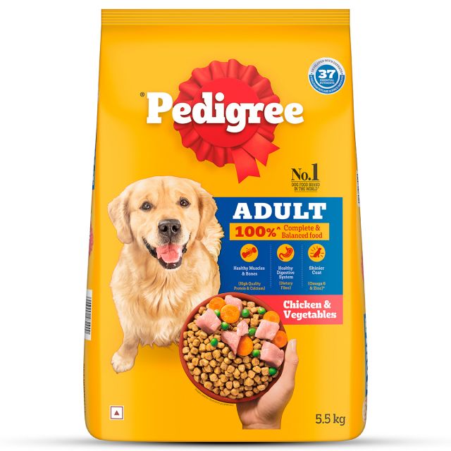 Pedigree Chicken &amp; Vegetables Adult Dry Dog Food - 5.5 kg