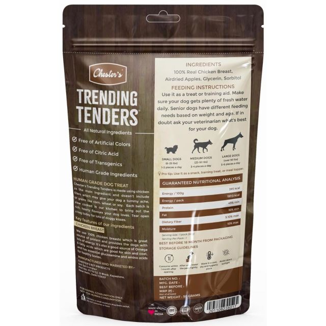 Chesters Trending Tenders  Chicken & Apple Dog Treat - 50 gm