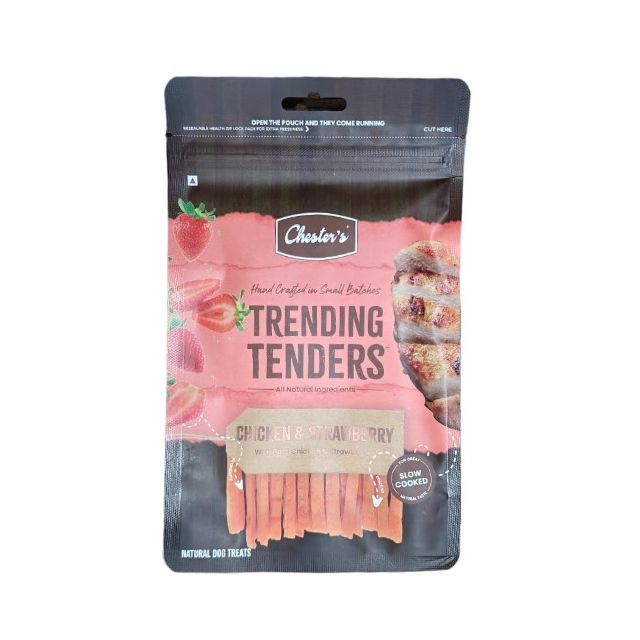 Chesters Trending Tenders  Chicken & Strawberry Dog Treat - 50 gm