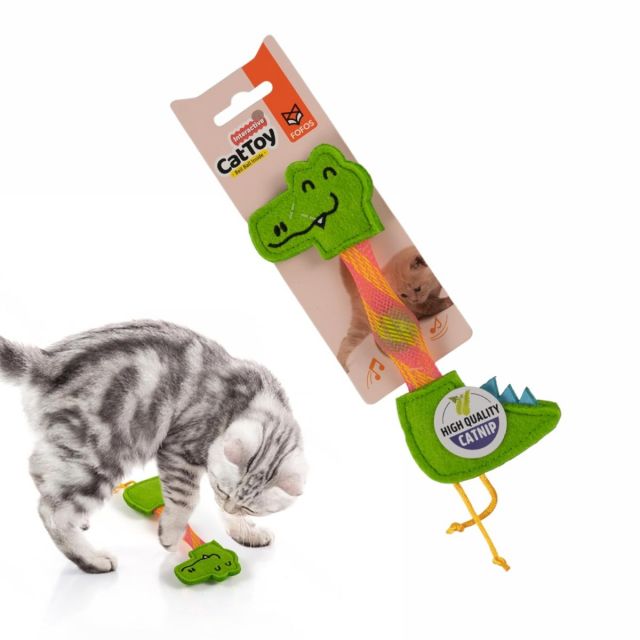 Fofos Cat Flick Tube Toy Crocodile Cat Toy