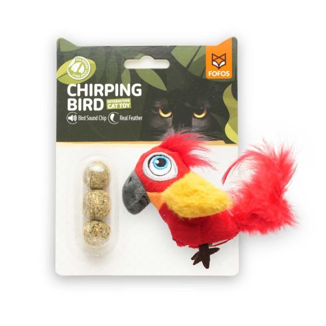 Fofos Parrot With Catnip Balls Cat Toy