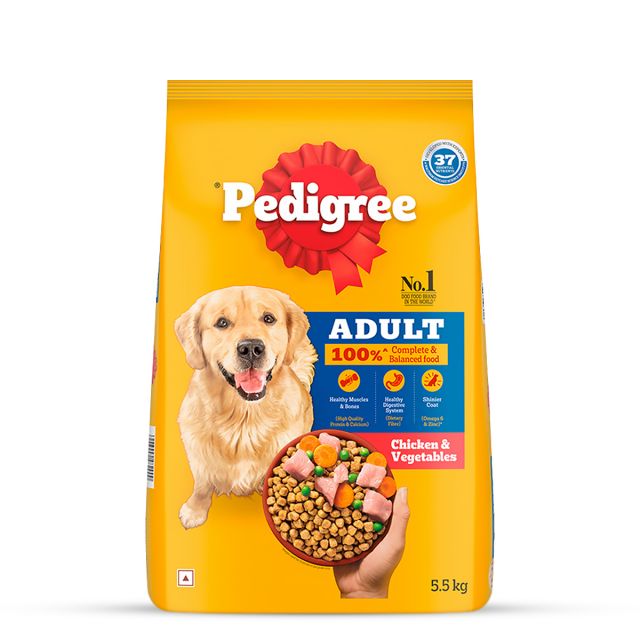 Pedigree Chicken &amp; Vegetables Adult Dry Dog Food - 5.5 kg