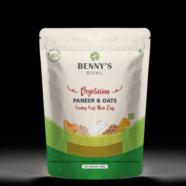 Benny'S Bowl Fresh Dog Food - Paneer & Oats, 300gm