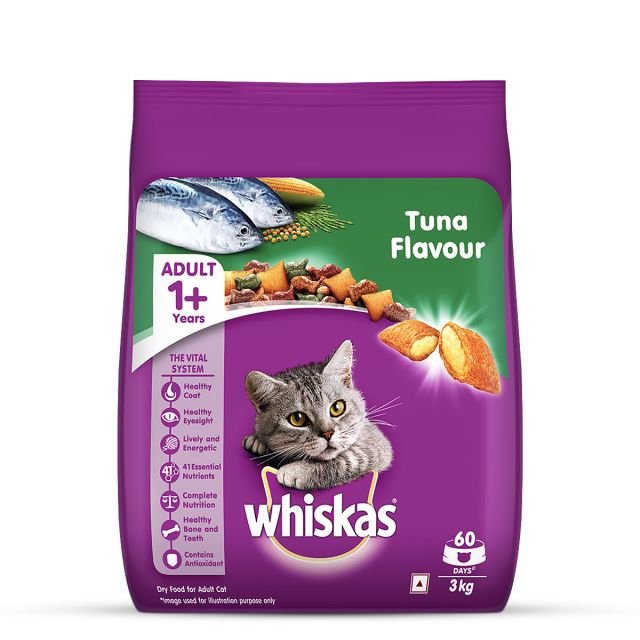 Whiskas Adult (+1 year) Tuna Flavour Dry Cat Food - 3 kg