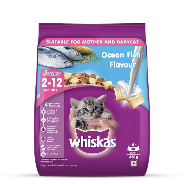 Whiskas Kitten (2-12 months) Ocean Fish Dry Food- 450 gm