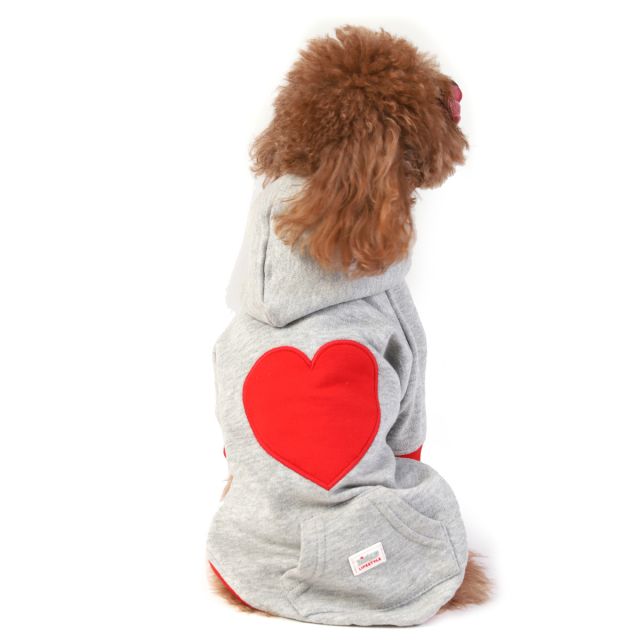 ZL Wagging With Open Heart Hoodie For Dogs-XS