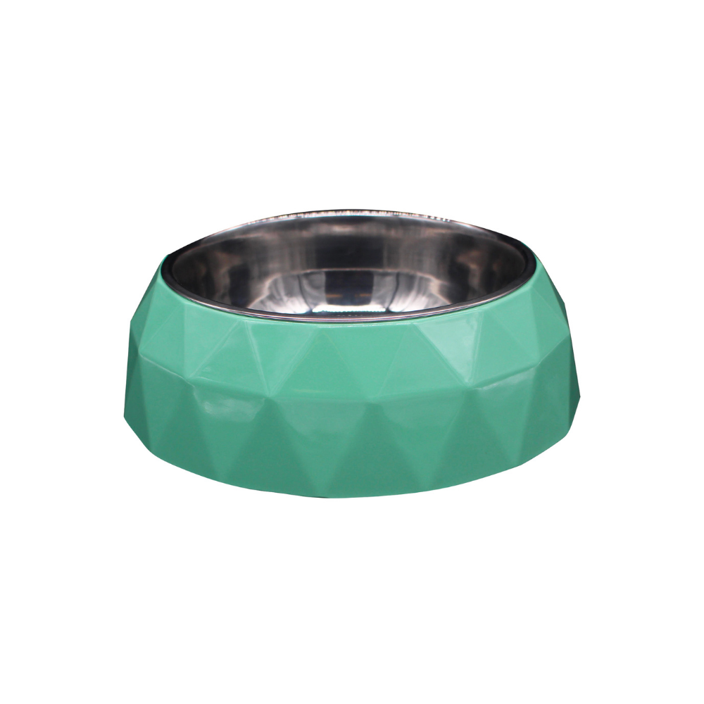 beboji Diamond Melamine/Steel Dog Bowl-940 ml-Green -  not to be enabled