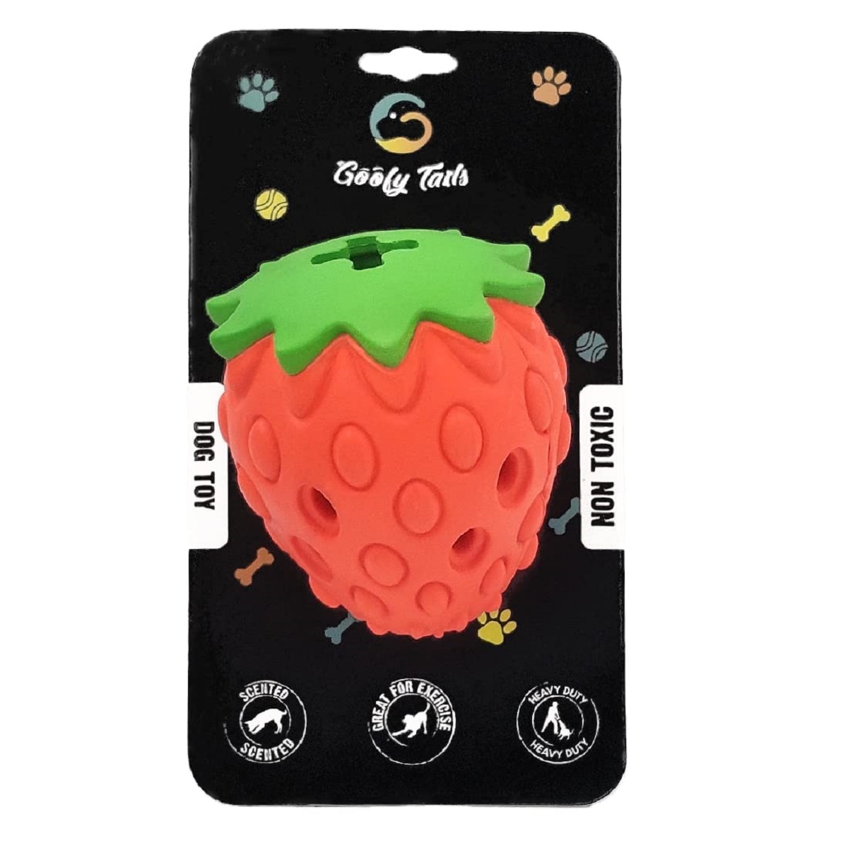 Goofy Tails Fruity Bites Strawberry Chew Dog Toy - not to be enabled