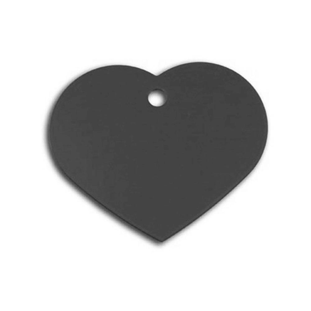 Zigly Personalised Dog & Cat Name Tag - Heart-Black-S