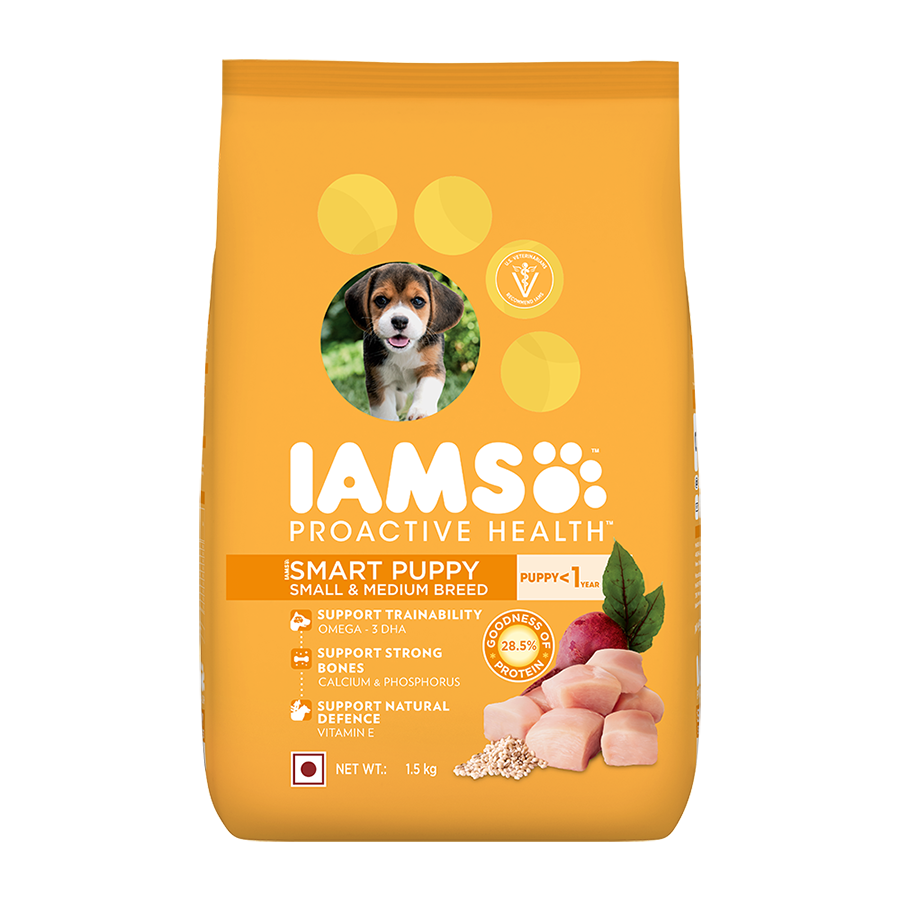 IAMS Proactive Health Smart Puppy Small & Medium Breed Dry Dog Food - 1.5 kg