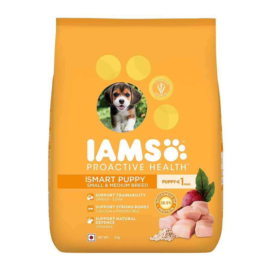 IAMS Proactive Health Smart Puppy Small & Medium Breed Dry Dog Food - 3 kg