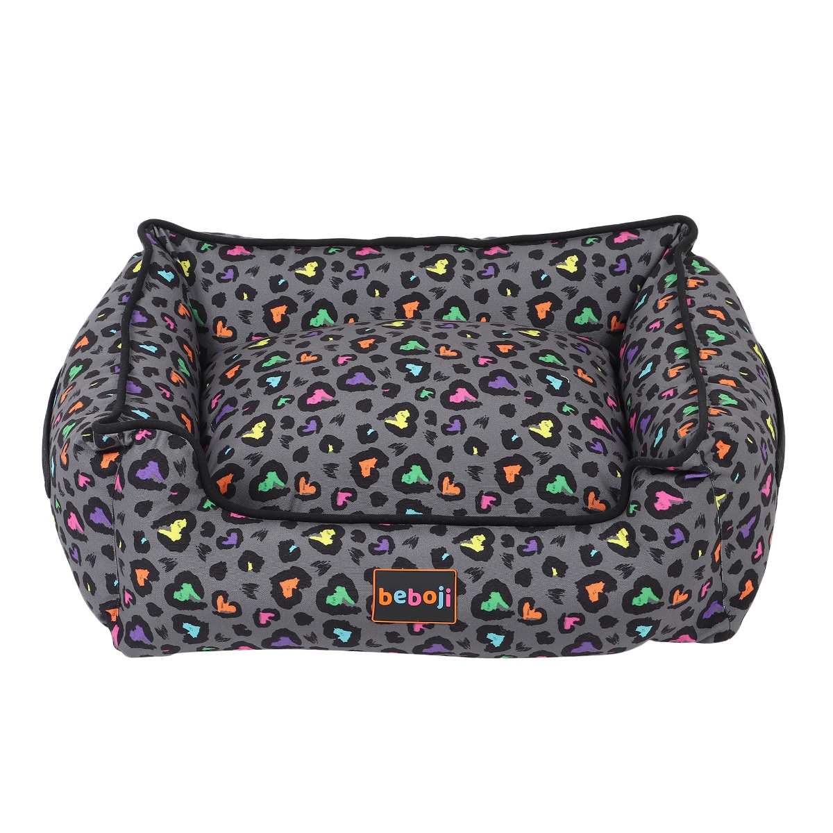 beboji Hearty Heart Multicolour Bed for Dogs - L