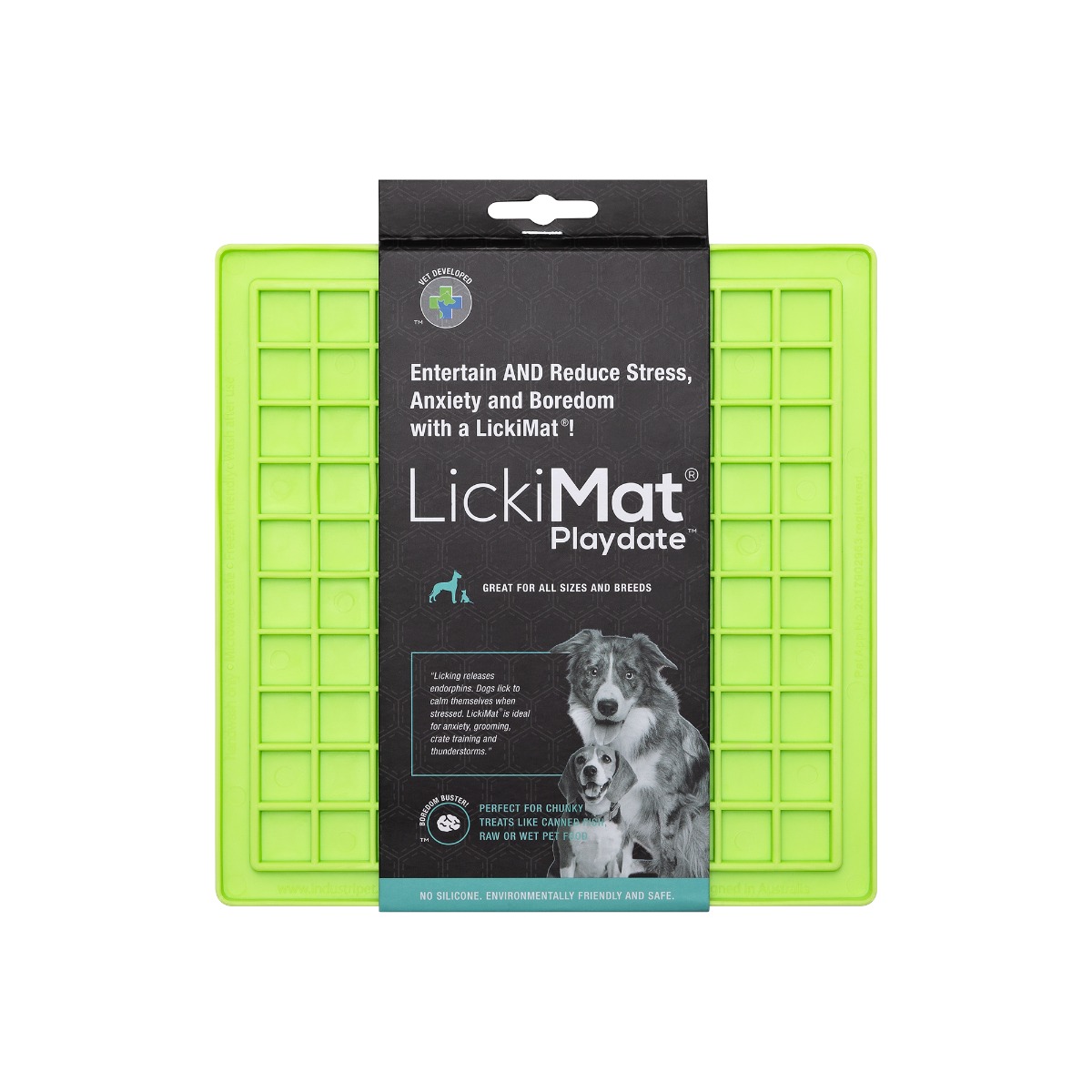 LickiMat Playdate Green Slow Feeder For Dogs Extra Large