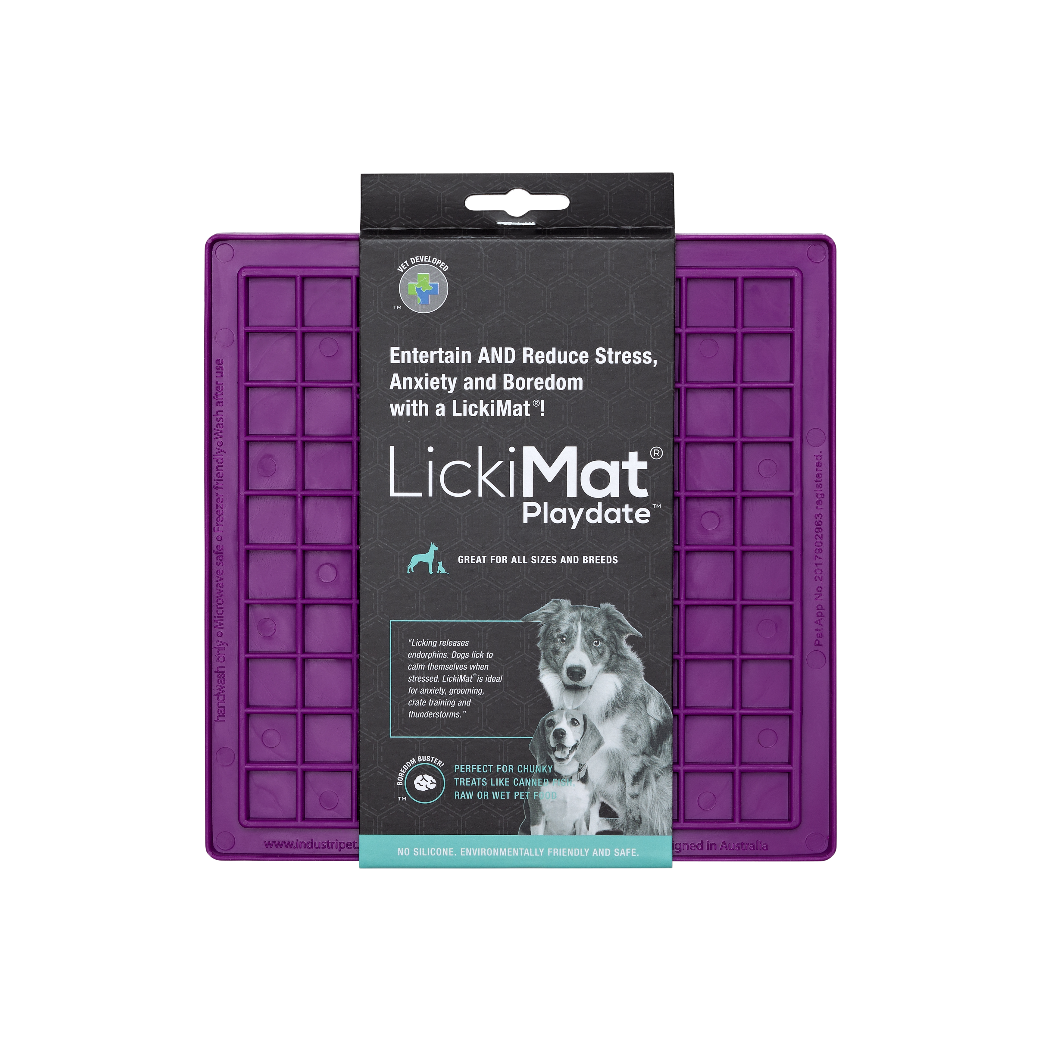 LickiMat Playdate Slow Feeder For Dogs-Purple