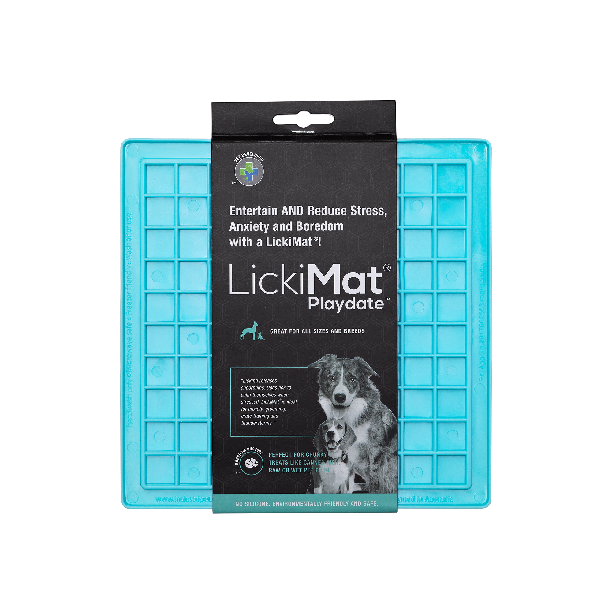 LickiMat Playdate Slow Feeder For Dogs-Turquoise