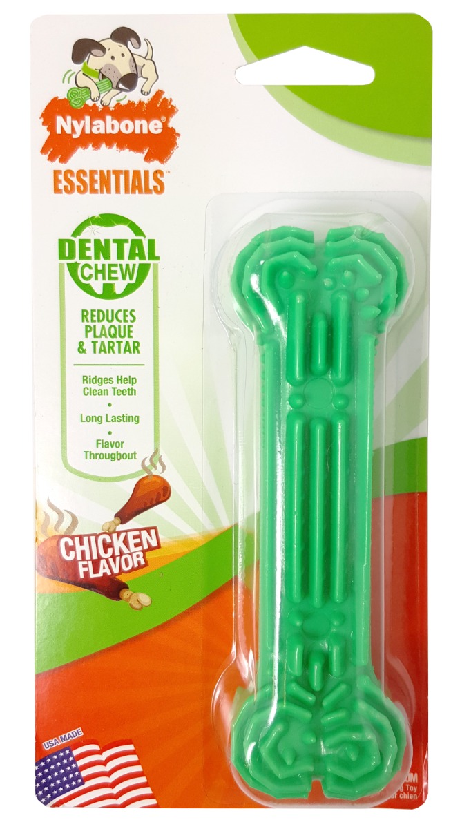 Nylabone Daily Dental Chicken Flavoured Medium Chew Toy - Green