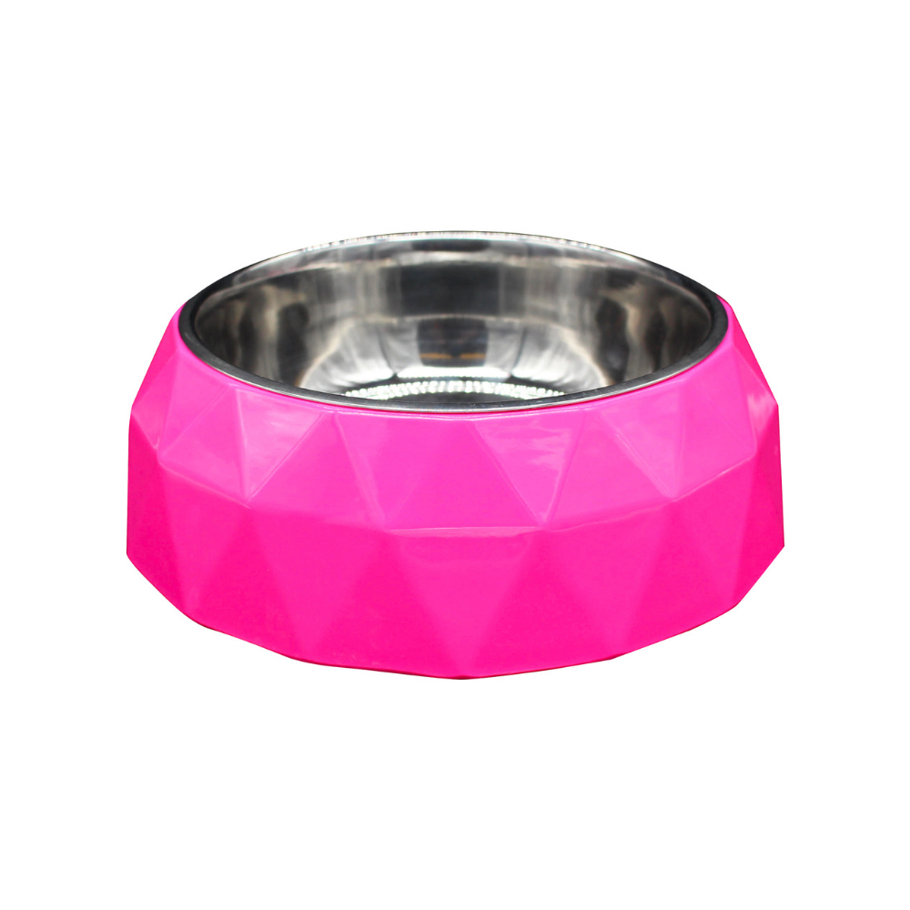 beboji Diamond Melamine/Steel Dog Bowl-940 ml-Pink -  not to be enabled