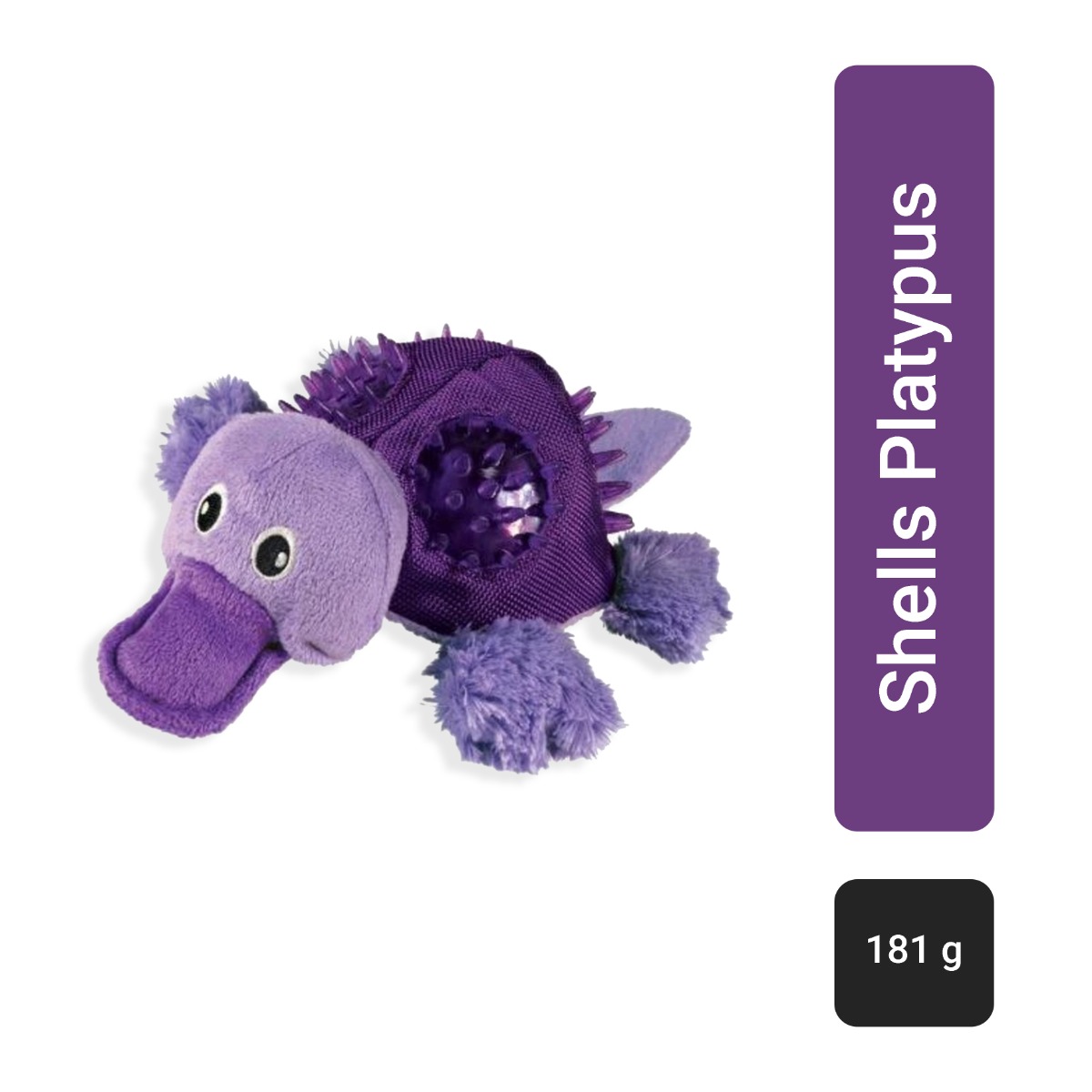 Kong Shells Platypus Squeaky Plush Dog Toy Purple - Large