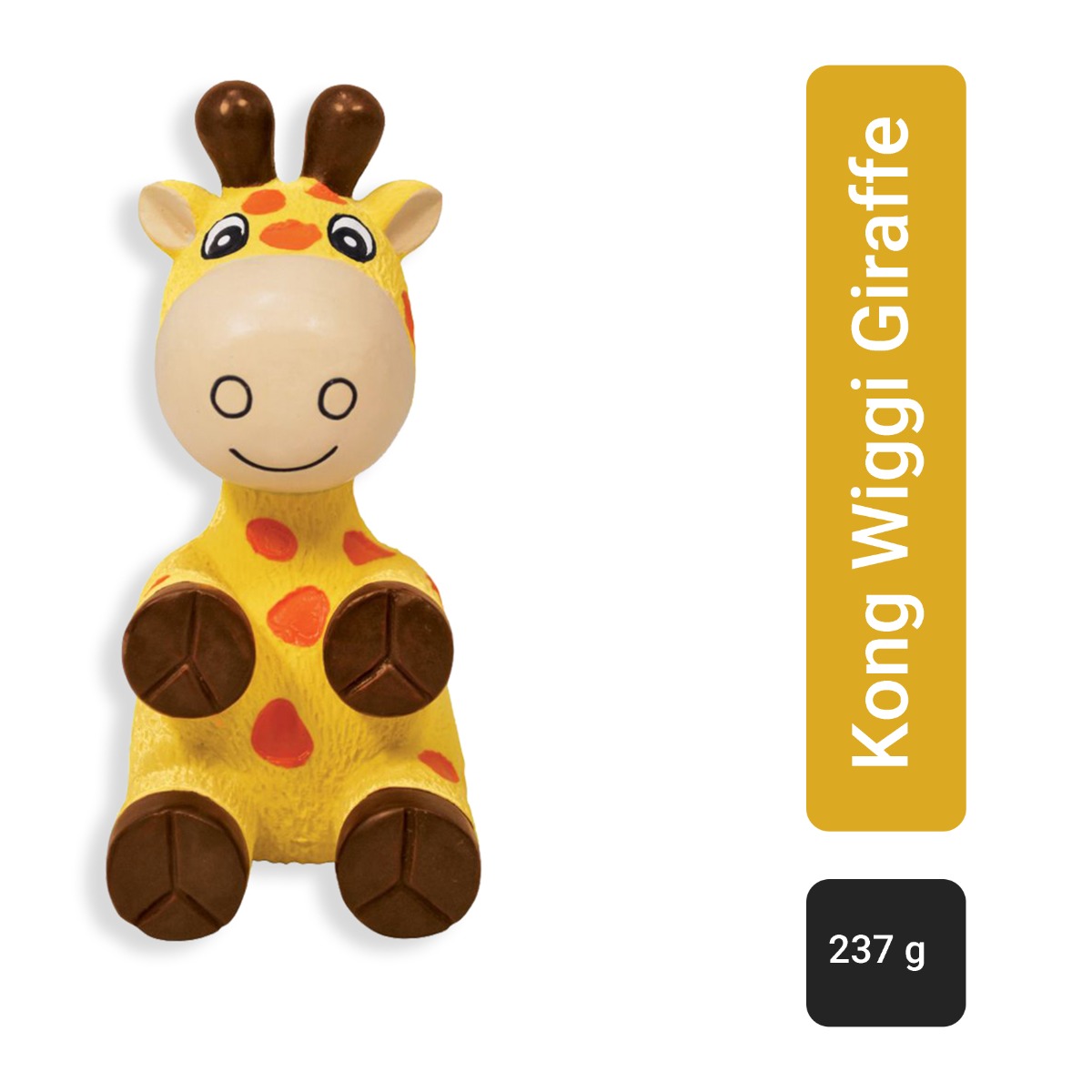 Kong Wiggi Giraffe Squeaky Dog Toy Yellow - Large