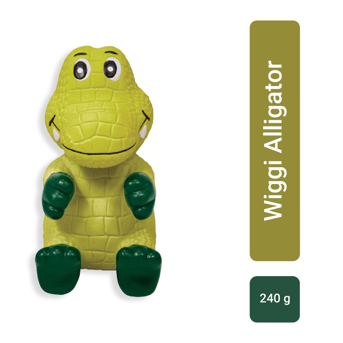 Kong Wiggi Alligator Squeaky Dog Toy Green - Large